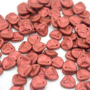 Czech Pressed Glass Rose Petal Beads 8x7mm (60pcs) - Opaque Pink