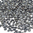 Czech Pressed Glass Pinch Beads 5x3mm (120pcs) - Black / Tortoise