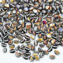 Czech Pressed Glass Pinch Beads 5x3mm (120pcs) - Silver / Metallic Gold