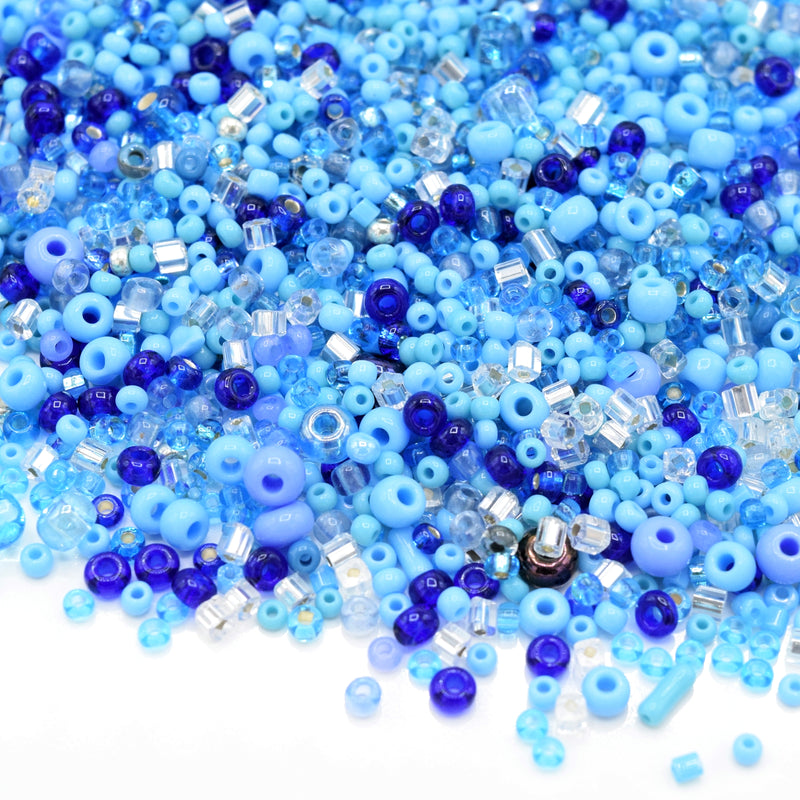 Preciosa Rocailles Czech Glass Seed Beads (40g) - Aqua / Blue Mix