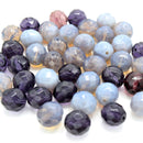 Czech Fire Polished Mix Faceted Glass Round Beads Pick Size - Purple