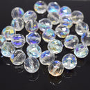 Czech Fire Polished Mix Faceted Glass Round Beads Pick Size - Clear AB