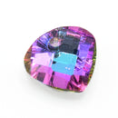 20 x Faceted Glass Diamond Pendants Silver Plated 14mm - Blue / Purple