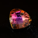 20 x Faceted Glass Diamond Pendants Silver Plated 14mm - Pink / Purple