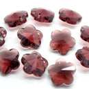 STAR BEADS: 10 x Faceted Glass Flower Pendants 14mm - Amethyst - Pendants