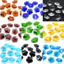 STAR BEADS: 10 x Faceted Glass Flower Pendants 14mm - Mixed (See Description) - Pendants