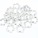 20 x Alloy Silver Flower Bead Frames 15x2mm
