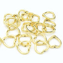 20 x Alloy Gold Heart Bead Frames 13.5x1mm