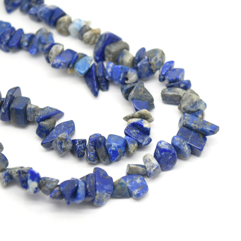 STAR BEADS: 32-34" Strand Synthetic Glass Gemstone Beads Chips - Lapis Lazuli - Glass Gemstone Beads