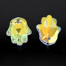 8 x Faceted Glass Hamsa Pendants 19x14mm - Clear AB