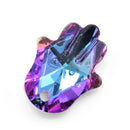 10 x Faceted Glass Hamsa Pendants Silver Plated 18mm - Blue / Purple