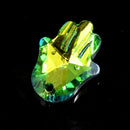 10 x Faceted Glass Hamsa Pendants Silver Plated 18mm - Green / Blue