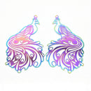 2 x Ion Multi Plated Stainless Steel Connector Filigree Peacock - 56x29mm