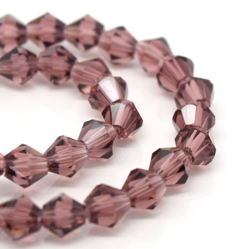STAR BEADS: Faceted Bicone Glass Beads - Light Amethyst - Bicone Beads
