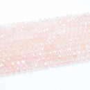 Faceted Rondelle Glass Beads - Vintage Rose Lustre/AB