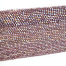 Faceted Rondelle Glass Beads - Amethyst Lustre/AB