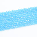 Faceted Rondelle Glass Beads - Aquamarine Lustre/AB