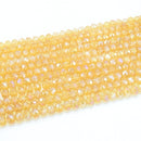 Faceted Rondelle Glass Beads - Champagne Lustre/AB