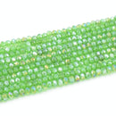 Faceted Rondelle Glass Beads - Fern Green Lustre/AB