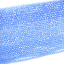 Faceted Rondelle Glass Beads - Ice Blue Lustre/AB