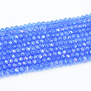 Faceted Rondelle Glass Beads - Sapphire Lustre/AB