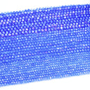 Faceted Rondelle Glass Beads - Sapphire Lustre/AB