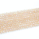 Faceted Rondelle Glass Beads - Taupe Lustre/AB