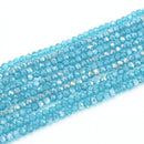 Faceted Rondelle Glass Beads - Turquoise Lustre/AB