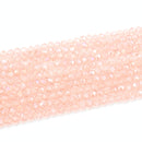 Faceted Rondelle Glass Beads - Vintage Rose Lustre/AB