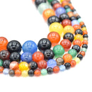 Smooth Round Gemstone Beads - Natural Mixed Agate