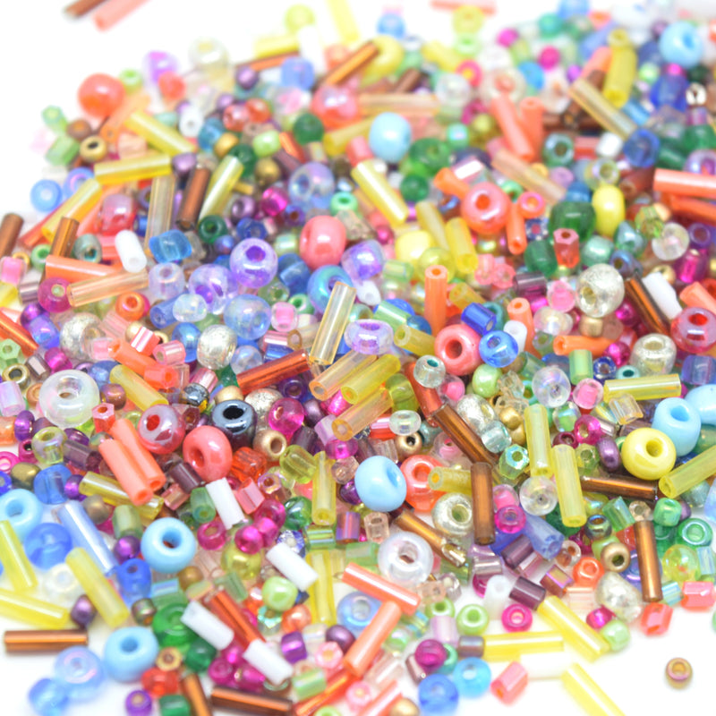 STAR BEADS: 150g Mixed Seed Glass Beads - Mixed Size - Seed Beads