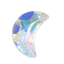 4 x Faceted Glass Moon Pendants 20mm Clear AB