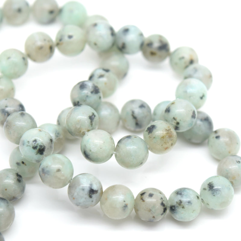 STAR BEADS: 47 x Round 8mm Strand Gemstone Beads - Natural Lotus Jasper - Glass Gemstone Beads