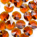 STAR BEADS: OCTAGON GLASS BEADS 14MM - AMBER - Octagon Glass Beads