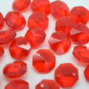 STAR BEADS: OCTAGON GLASS BEADS 14MM - LIGHT SIAM - Octagon Glass Beads