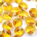 STAR BEADS: OCTAGON GLASS BEADS 14MM - YELLOW - Octagon Glass Beads