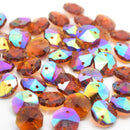 Octagon Glass Beads 14mm - Amber AB