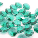 STAR BEADS: OCTAGON GLASS BEADS 14MM - EMERALD - Octagon Glass Beads