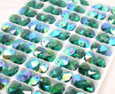 Octagon Glass Beads 14mm - Emerald AB