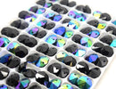 Octagon Glass Beads 14mm - Jet AB