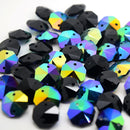Octagon Glass Beads 14mm - Jet AB