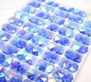 Octagon Glass Beads 14mm - Light Sapphire AB
