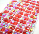 Octagon Glass Beads 14mm - Light Siam AB