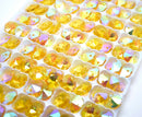 Octagon Glass Beads 14mm - Yellow AB