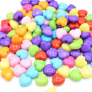 150 x Opaque Acrylic Heart Beads 10x11mm - Mixed