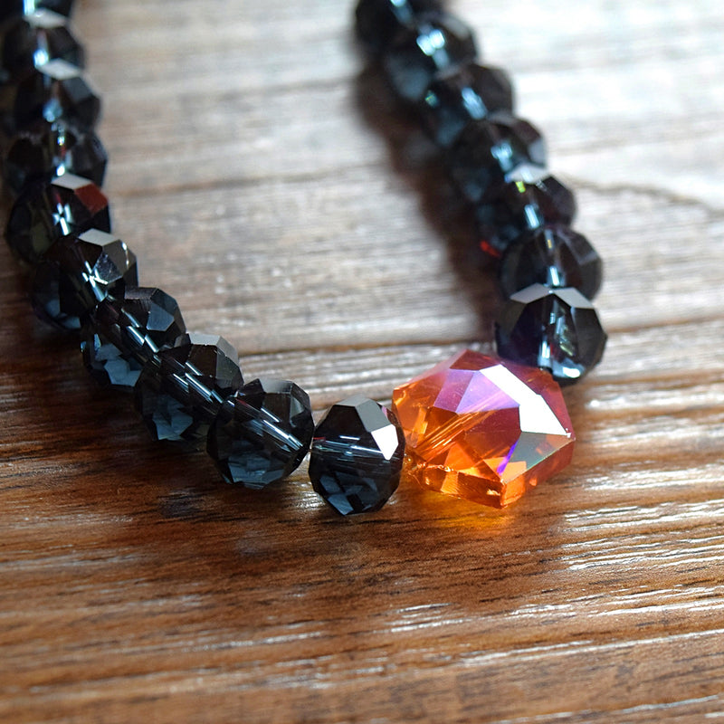 STAR BEADS: 10 x Hexagon Faceted Glass Beads 15x15x7mm - Orange AB - Hexagon Beads