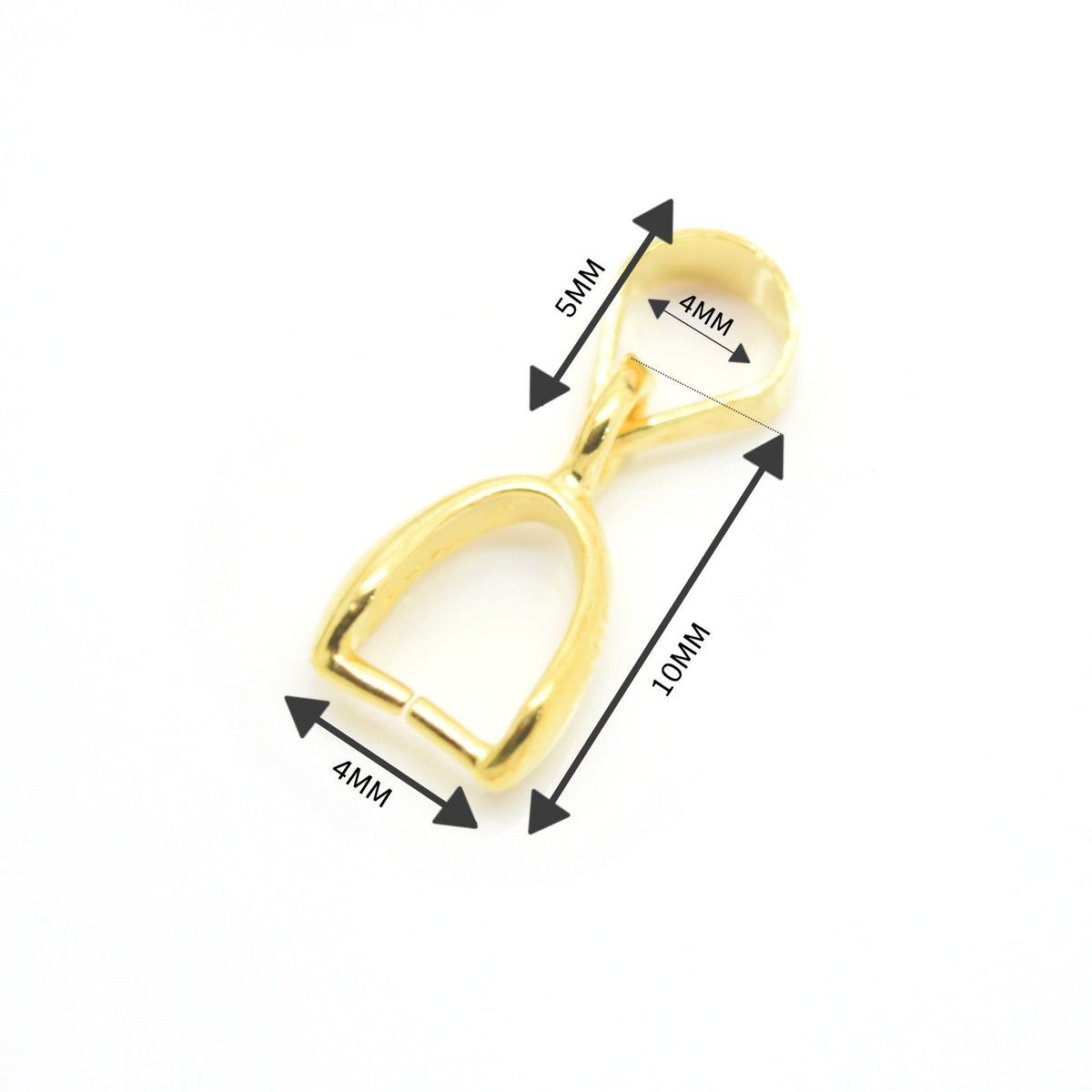 Gold pinch bails for pendants top