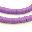 Heishi Polymer Clay Round Beads 6x1mm, 8x1mm - Lilac