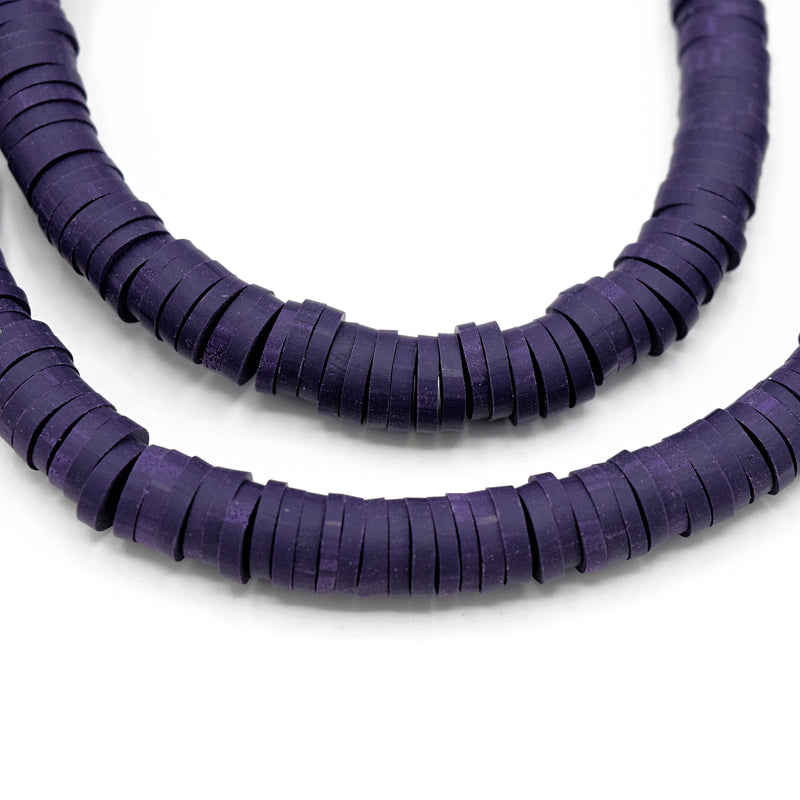 Heishi Polymer Clay Round Beads 6x1mm (740Pc/34Inch) - Purple
