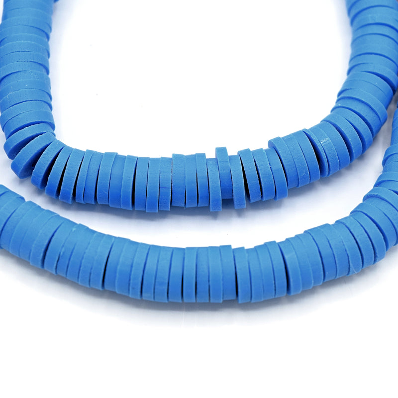 Heishi Polymer Clay Round Beads 6x1mm (740Pc/34Inch) - Blue